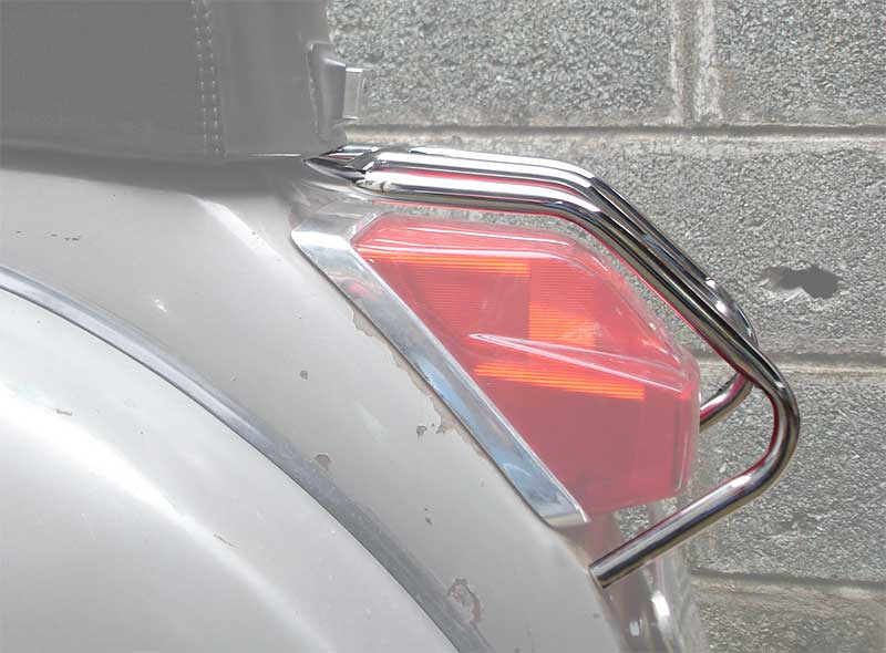 Vespa PX PE T5 Rear Mini Flat Rack/Carrier - Polished Stainless