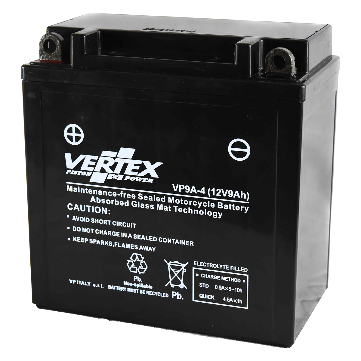 Vertex VP9A-4 Heavy Duty Gel 12V 9Ah Battery replaces YB9-B, CB9-B, LB9-B