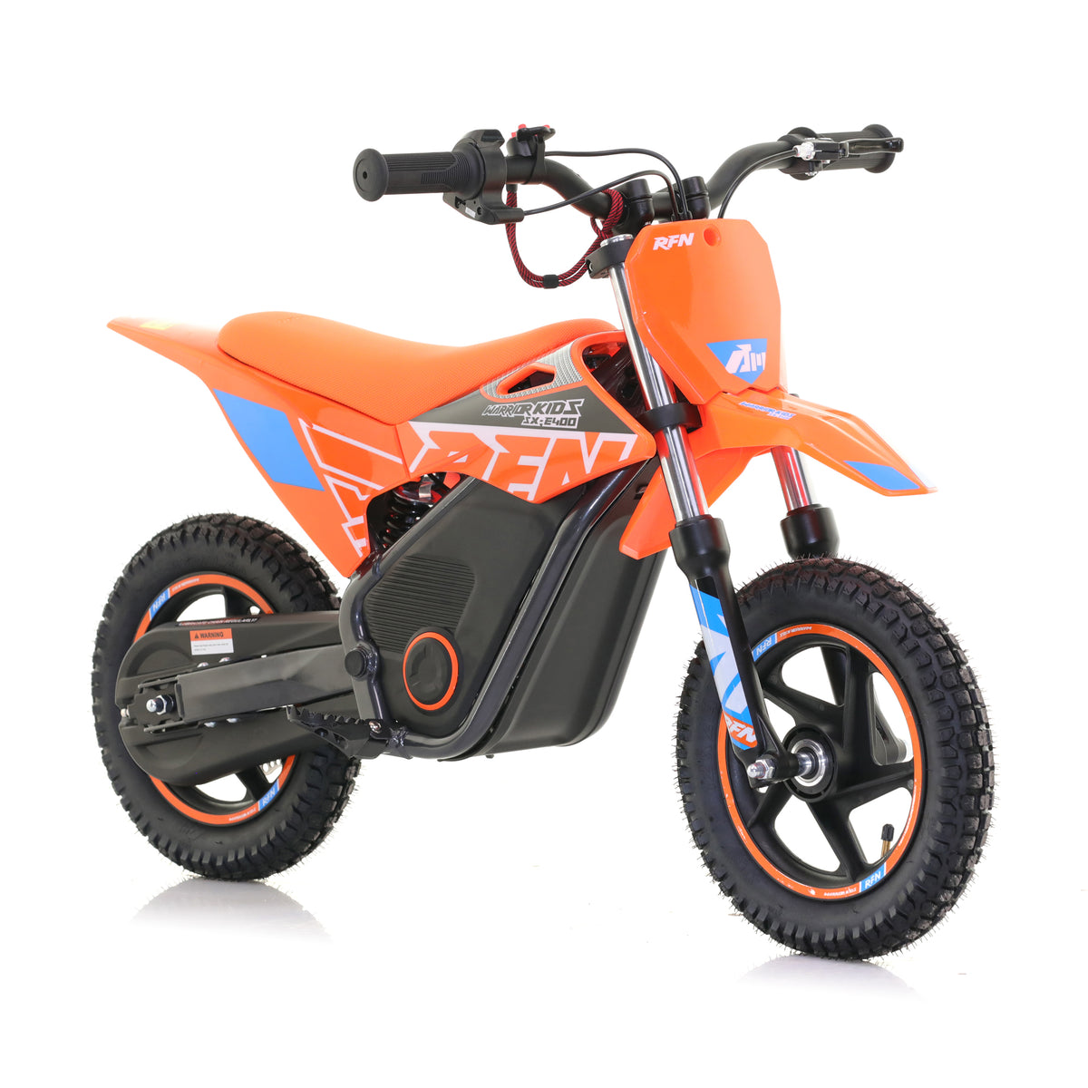 RFN Warrior SX-E400 Kids Electric MX Motocross Bike 12" Wheel - Orange/Blue