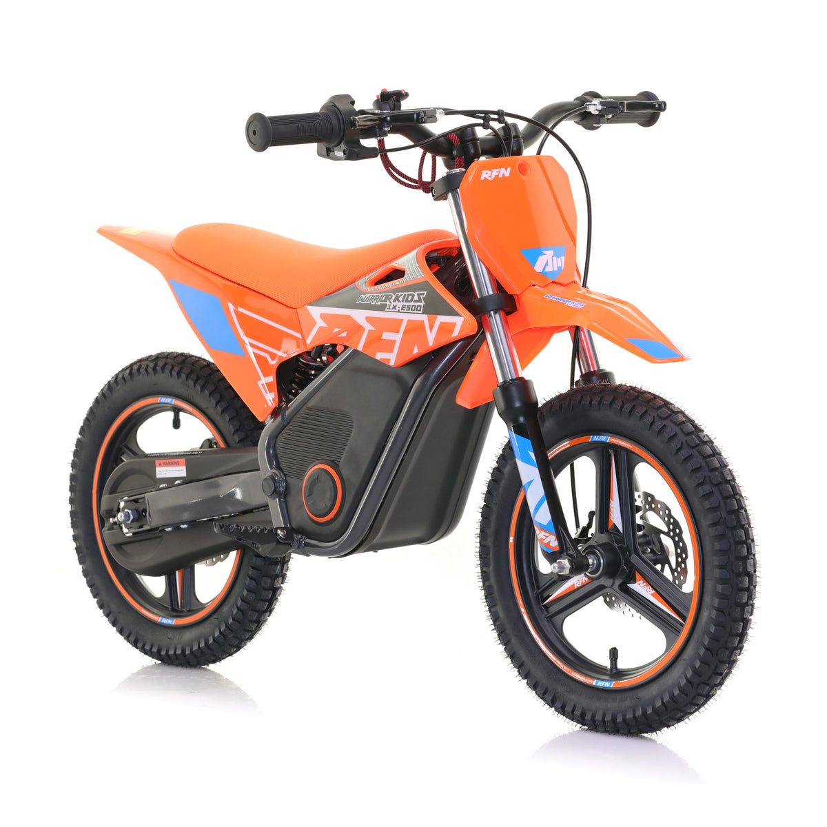 RFN Warrior SX-E500 Kids Electric MX Motocross Bike 14" Wheel - Orange/Blue
