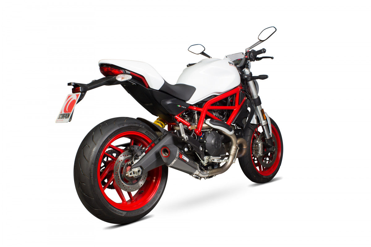 Ducati Monster 797 (2017–2020) Scorpion Exhaust Serket Slip-On – Carbon Fibre