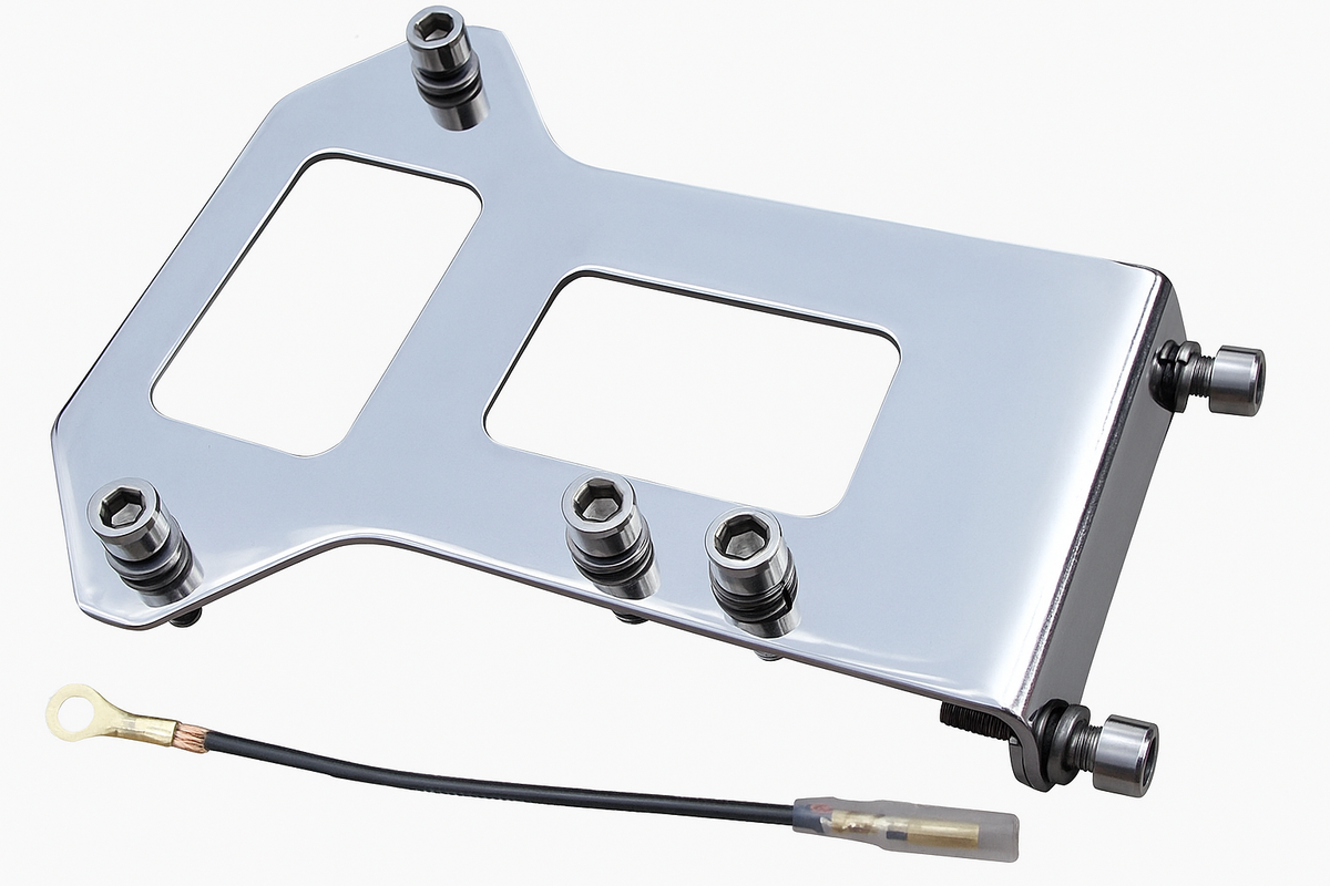 Lambretta Series 1-2 Li TV CDI & Regulator Mounting Kit - Polished Stainless Steel