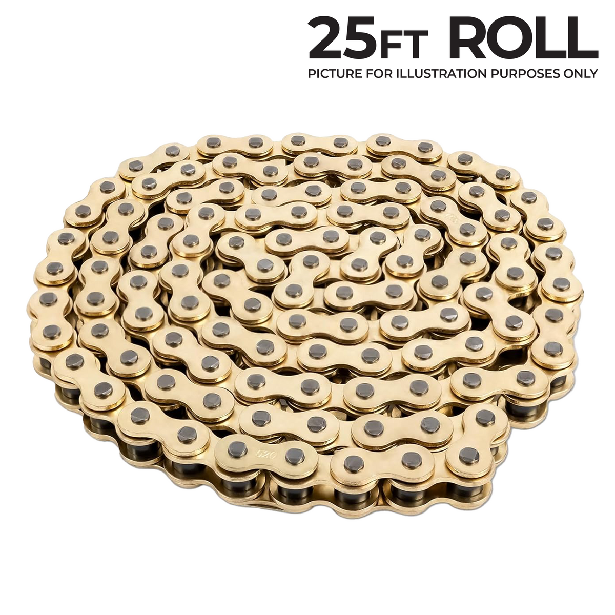 530-473 Link Triple-S O-Ring Chain 25ft Roll Gold