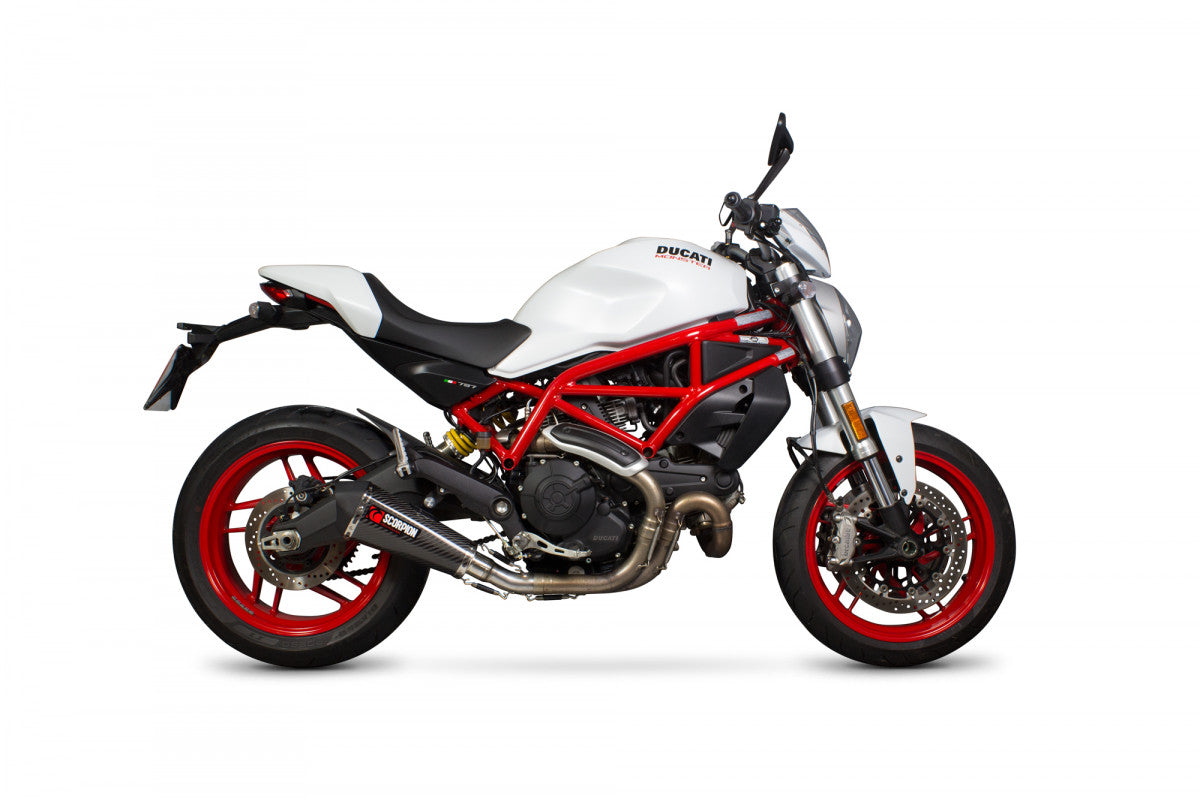 Ducati Monster 797 (2017–2020) Scorpion Exhaust Serket Slip-On – Carbon Fibre