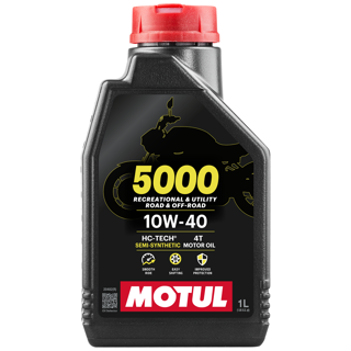 Motul 5000 4T 10W-40 Ester Semi Synthetic Motorcycle Engine Oil 1L