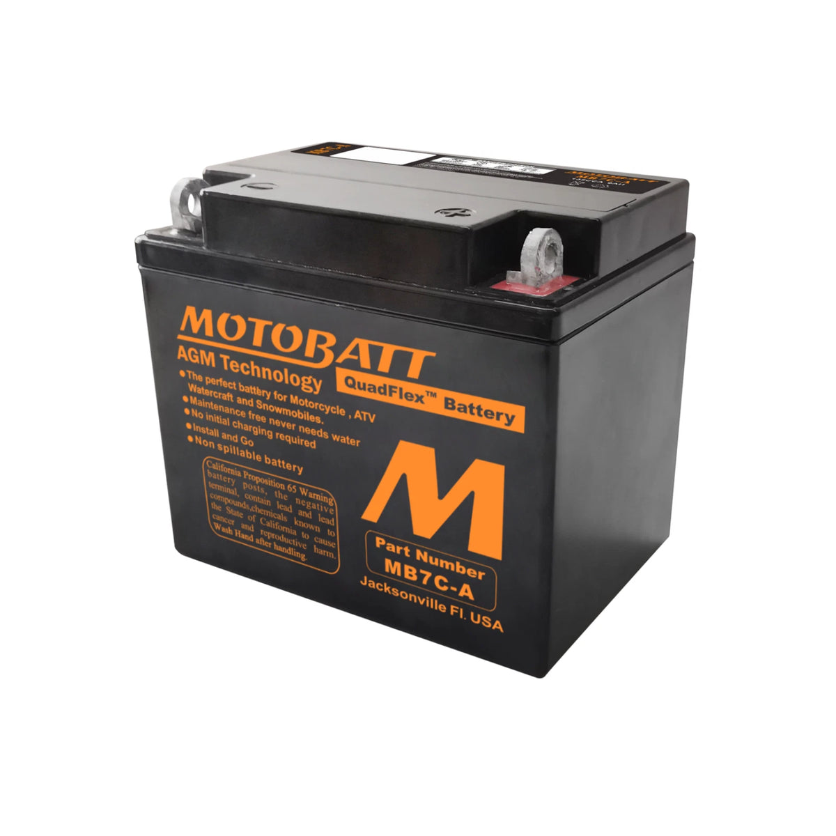 Motobatt AGM 12v 9.5Ah Battery MB7C-A Replaces 135A YB7C-A, YB7CZ-3D