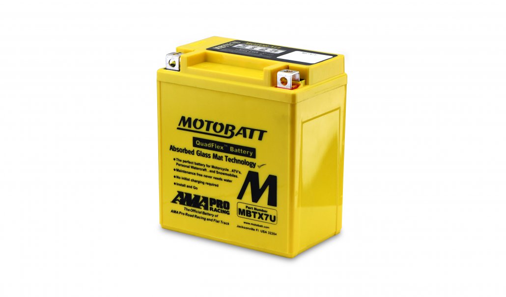 Motobatt AGM 12V 8AH Battery MBTX7U Replaces YTX7LBS