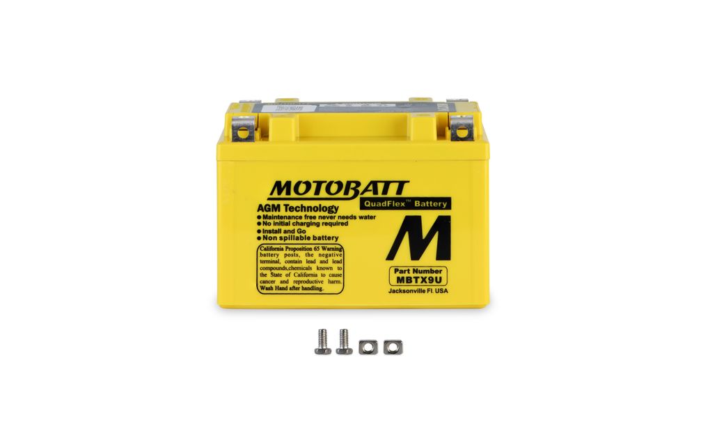 Motobatt AGM 12V 10AH Battery MBTX9U Replaces YTX9BS, YT12ABS, YTZ12S