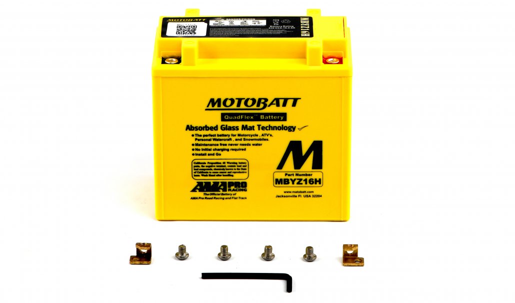 Motobatt AGM 12V 16AH Battery MBYZ16H Replaces GYZ16H, YTX14BS, YTX14HBS