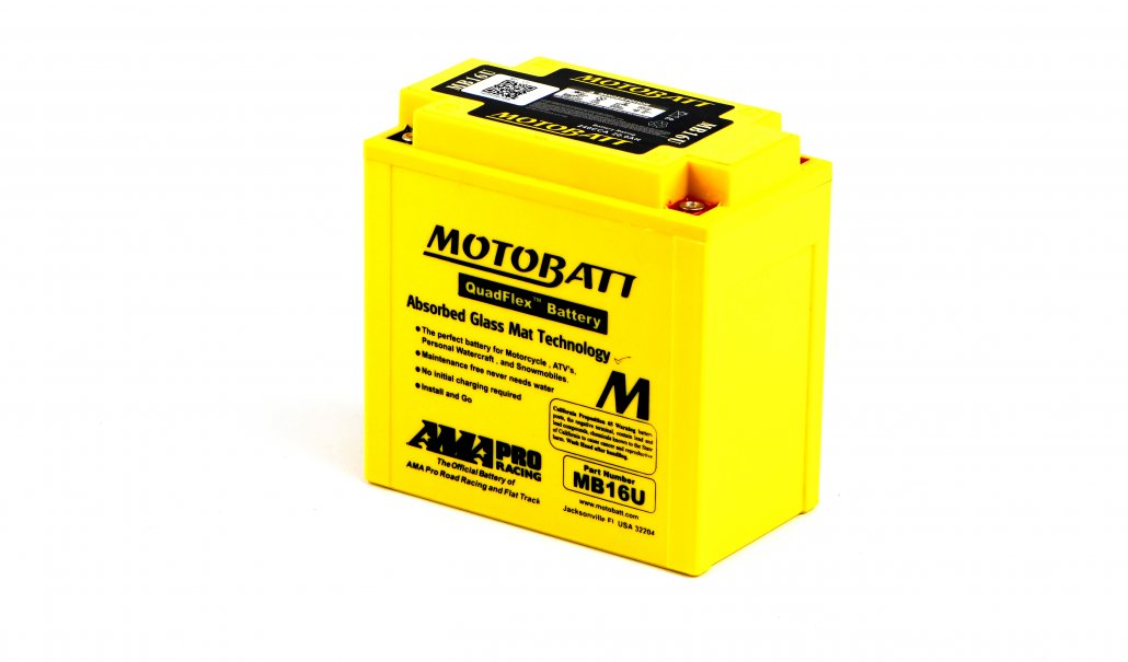Motobatt AGM 12v 21.2Ah Battery MB16U Replaces YB16BA, YB16BA1, YB16BA2