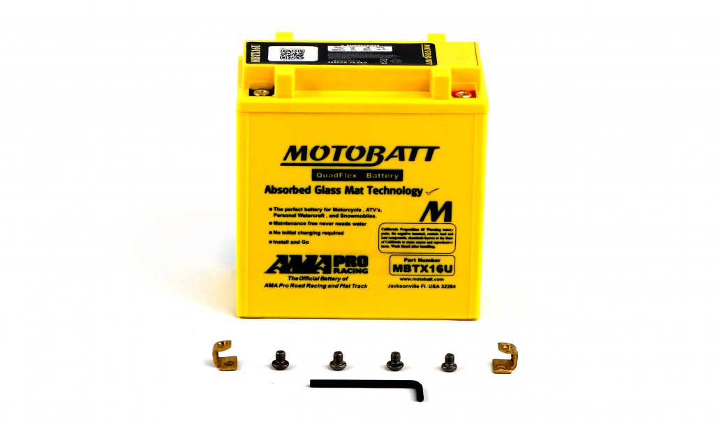 Motobatt AGM 12V 19AH Battery MBTX16U Replaces YTX16BS, YTX16BS1, YTX20A-BS