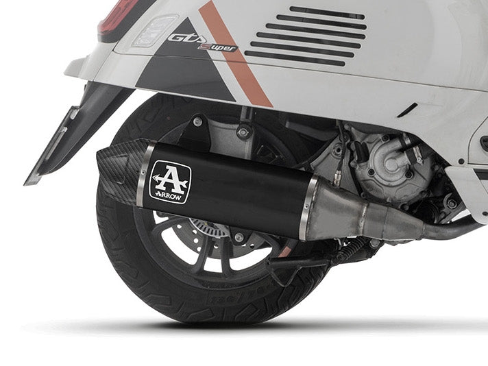 Vespa GTS/GTS SUPER/GTV 310cc HPE (Euro 5+) (2024-) ARROW Urban Racing Exhaust With Cat - Carbon