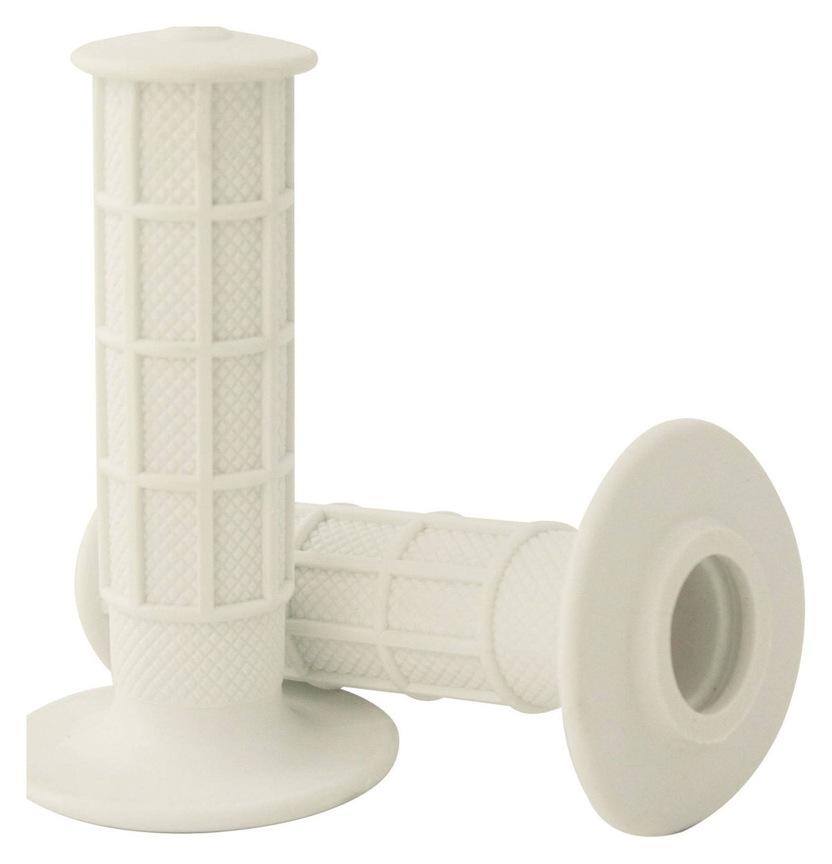Bike It MX Motocross Motorcycle Grips White Off Road Handlebar - Beedspeed