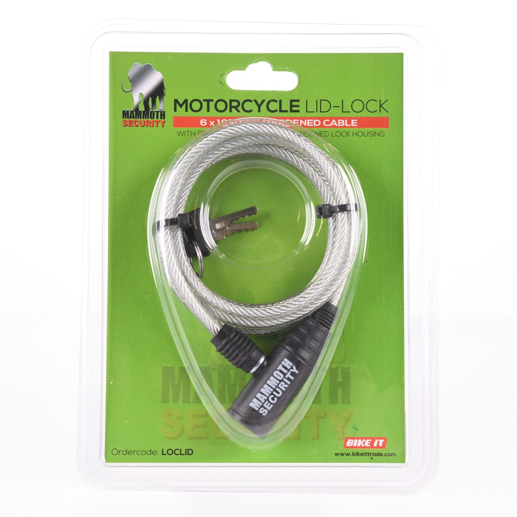 Vespa Lambretta Scooter Motorcycle Motorbike Helmet Lid Luggage Lock 6mm x 1.65m - Mammoth