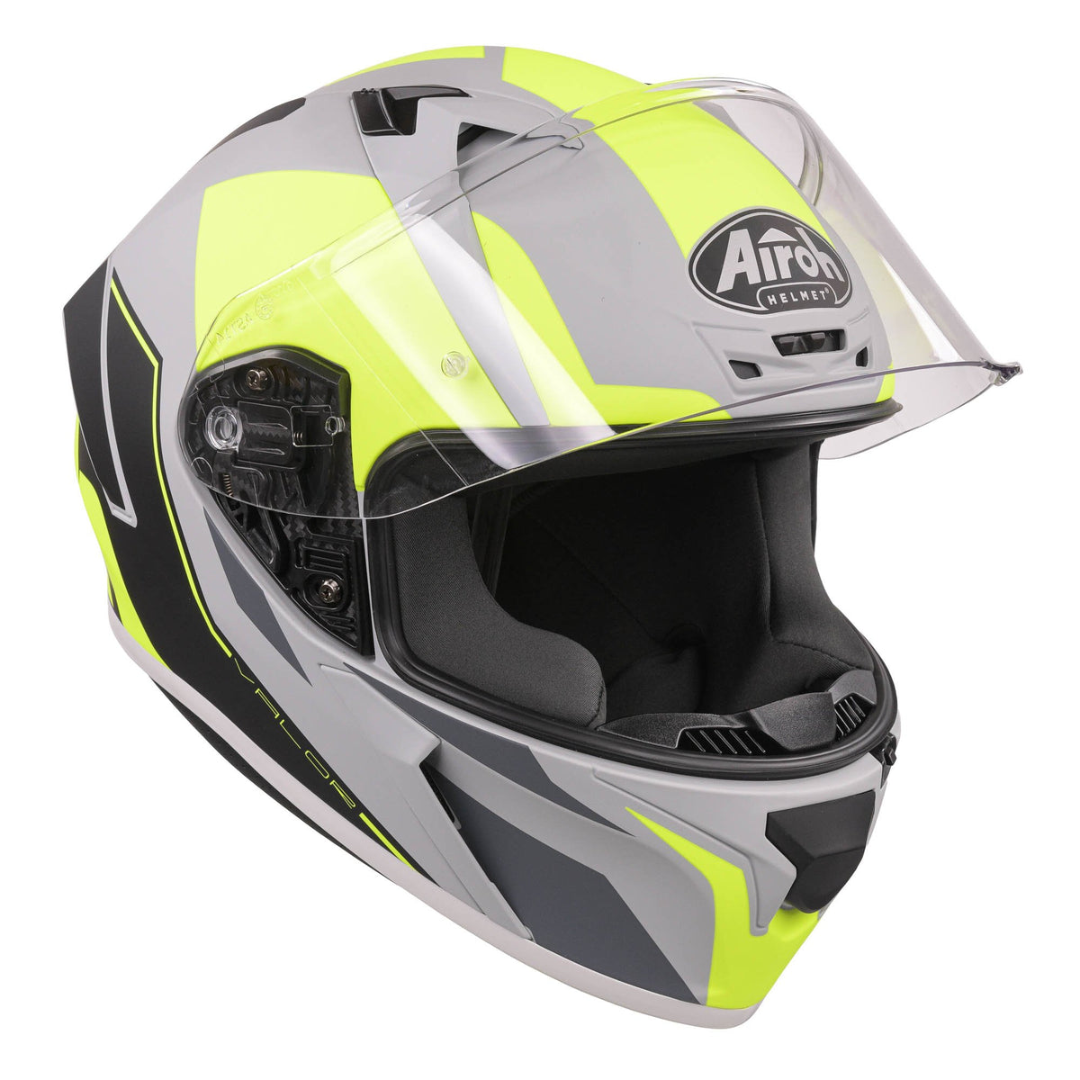 Airoh Valor Full Face Motorcycle Motorbike Helmet - Matt WINGS FLURO YELLOW