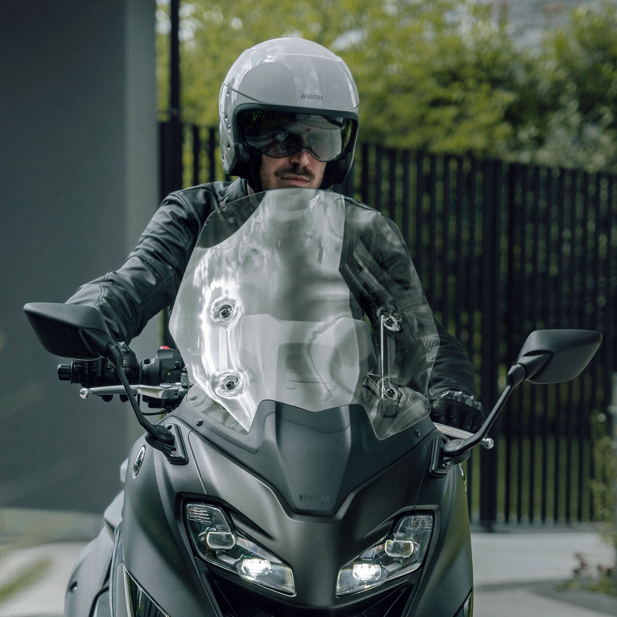 Airoh J-110 Convertible Moto Motorcycle Motorbike Helmet - Gloss Cement Grey ECE 2206