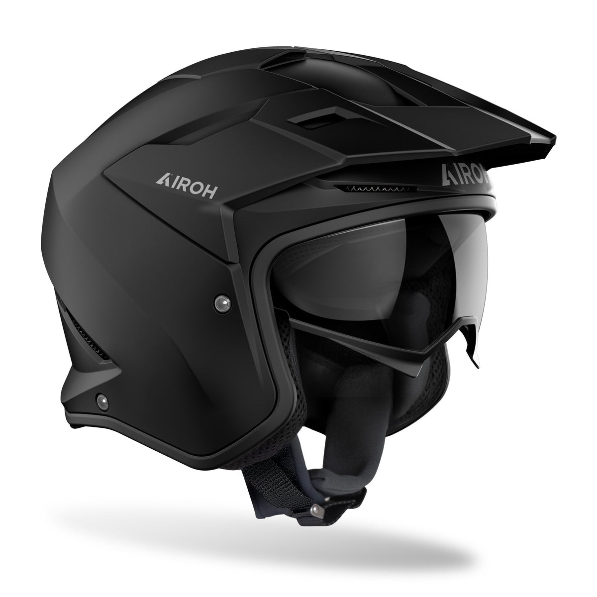 Airoh Kombakt Trials Urban Lightweight Modular Motorcycle Helmet - Matt Black ECE 2206