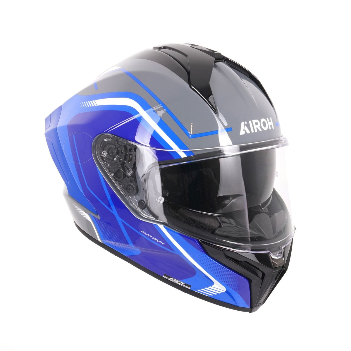 Airoh Matryx Full Face Motorcycle Motorbike Helmet - Wide Blue Gloss ECE 2206