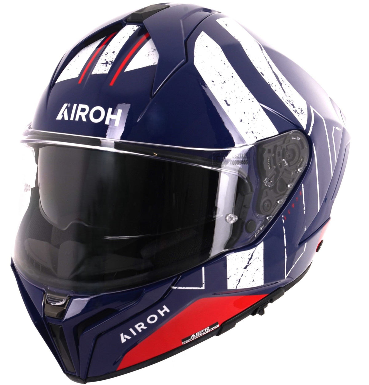 Airoh Matryx Full Face Motorcycle Motorbike Helmet - Scope Blue/Red Gloss Matt ECE 2206