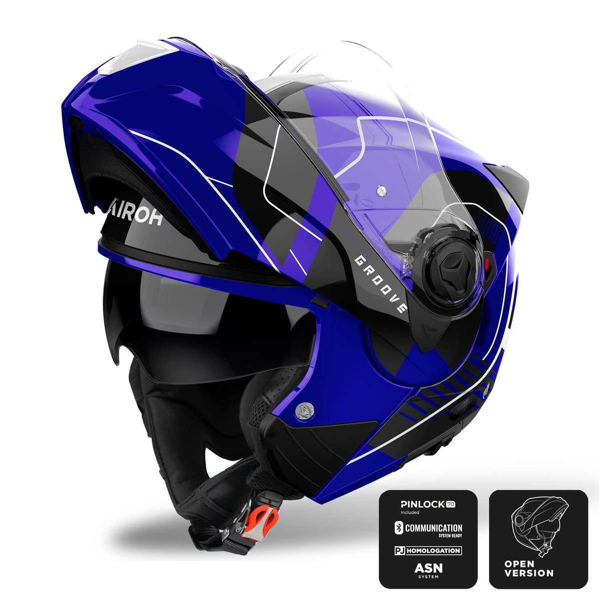 Airoh Specktre Flip Up Modular Motorbike Motorcycle Helmet - Groove Blue Gloss ECE 2206