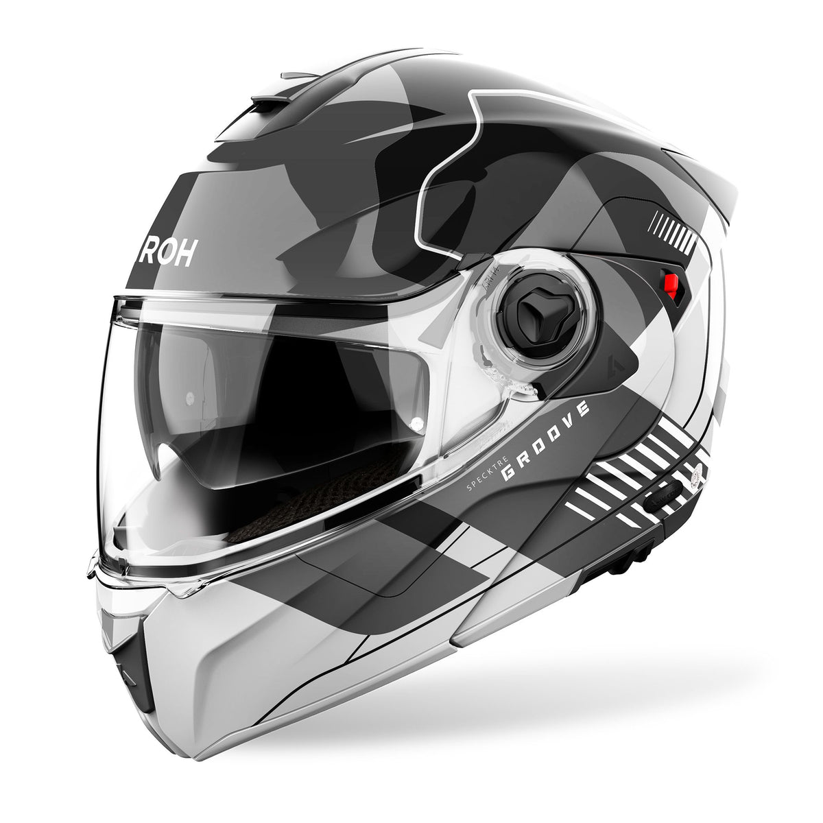 Airoh Specktre Flip Up Modular Motorbike Motorcycle Helmet - Groove Grey Gloss ECE 2206