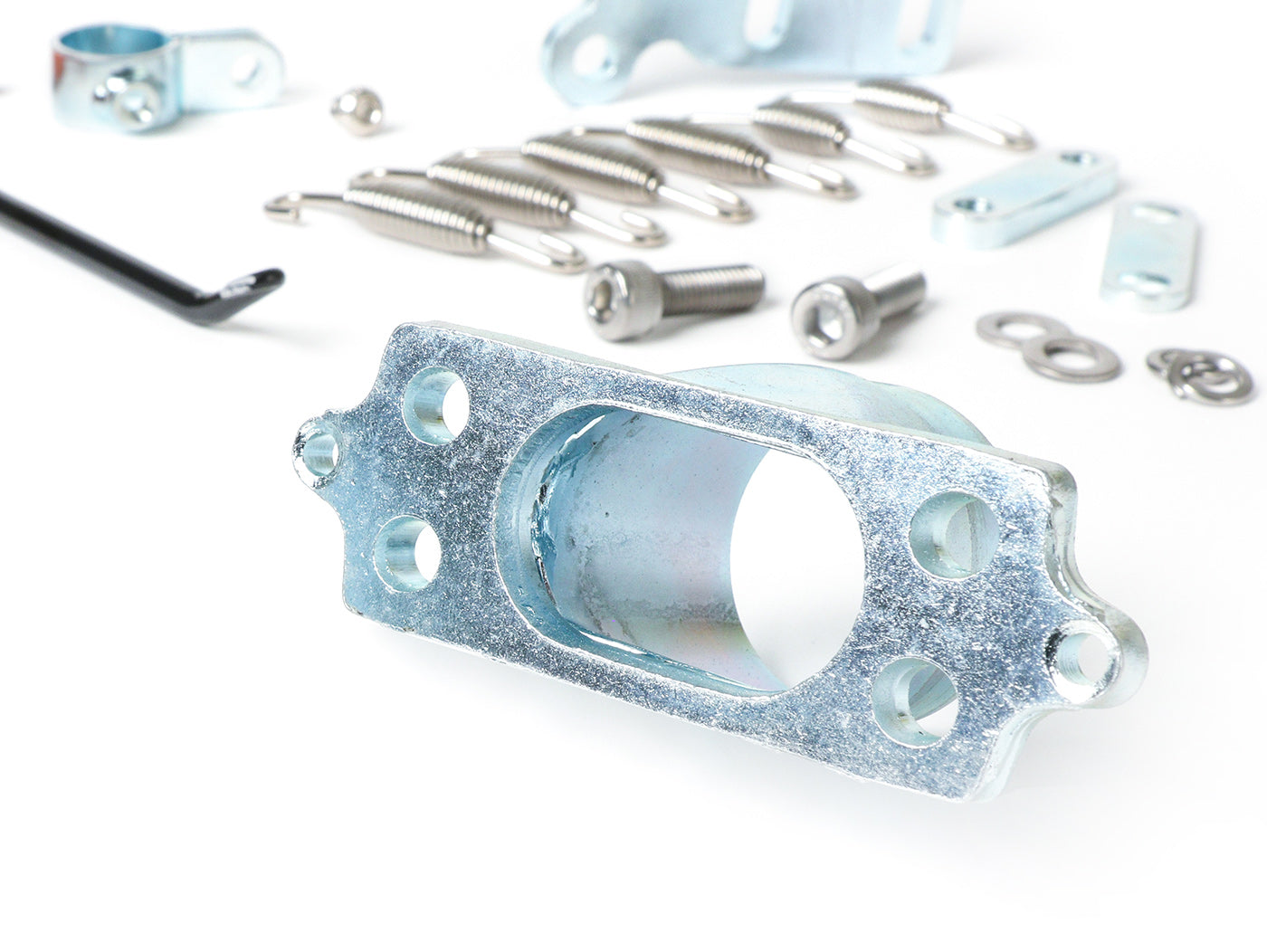 Lambretta Series 1-3 Li GP SX TV BGM PRO Clubman Exhaust Flange, Bracket, Springs & Hook Kit