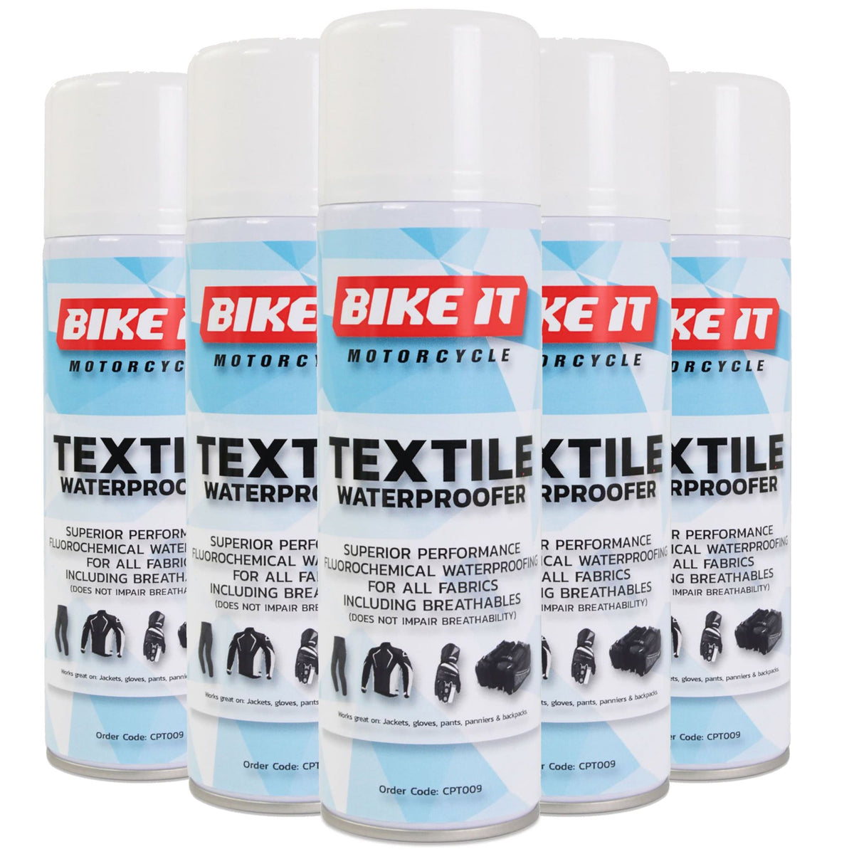 Bike It Motorcycle Textile Waterproofing Spray 300ml Multipack of 6