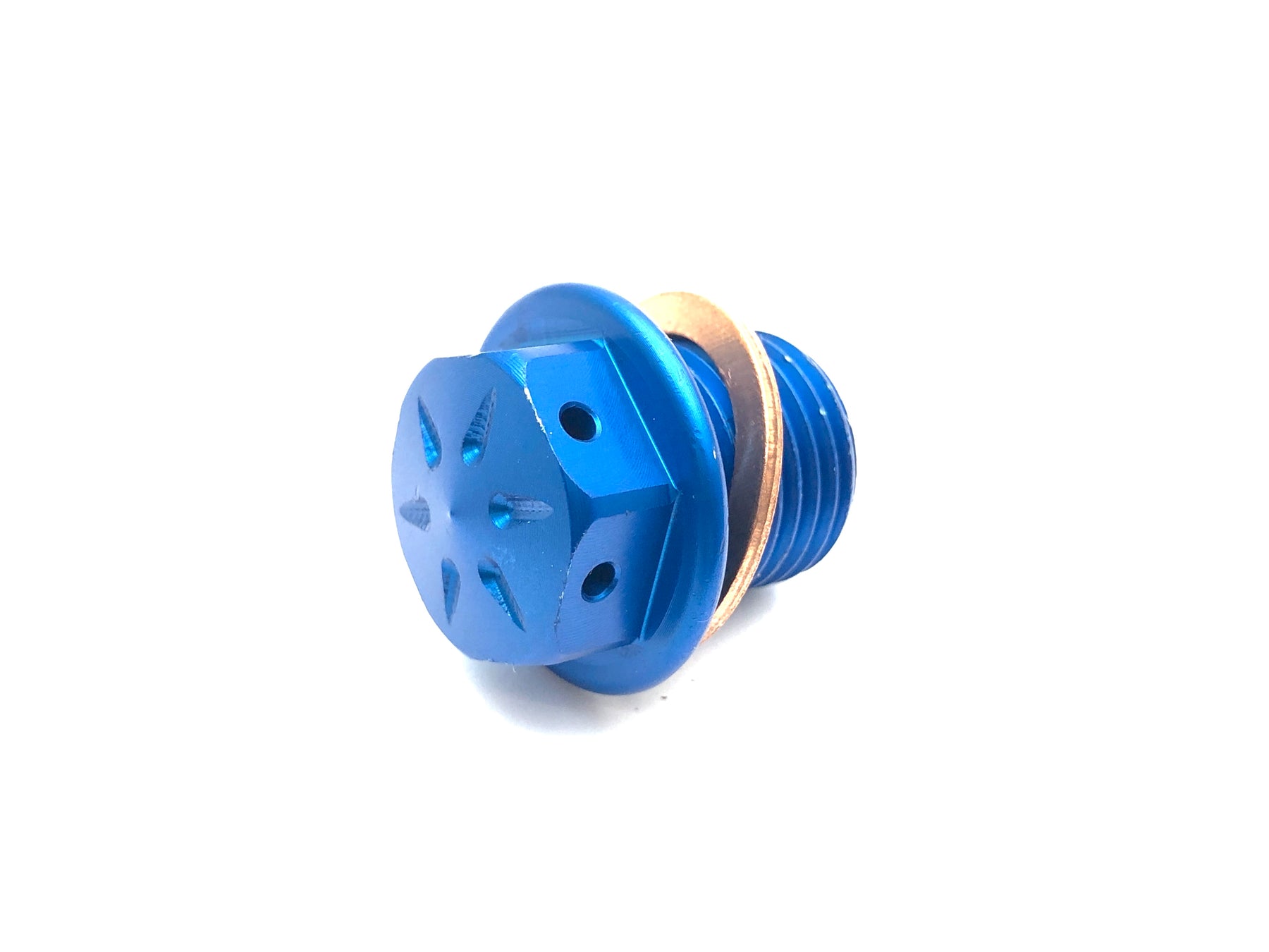 Lambretta S1-3 Li GP SX TV J Lui CNC Oil Drain Plug with Magnet - Blue - Casa Performance