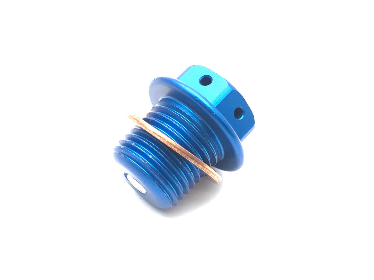 Lambretta S1-3 Li GP SX TV J Lui CNC Oil Drain Plug with Magnet - Blue - Casa Performance
