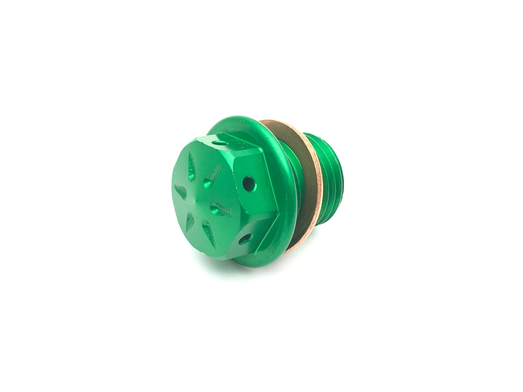 Lambretta S1-3 Li GP SX TV J Lui CNC Oil Drain Plug with Magnet - Green - Casa Performance