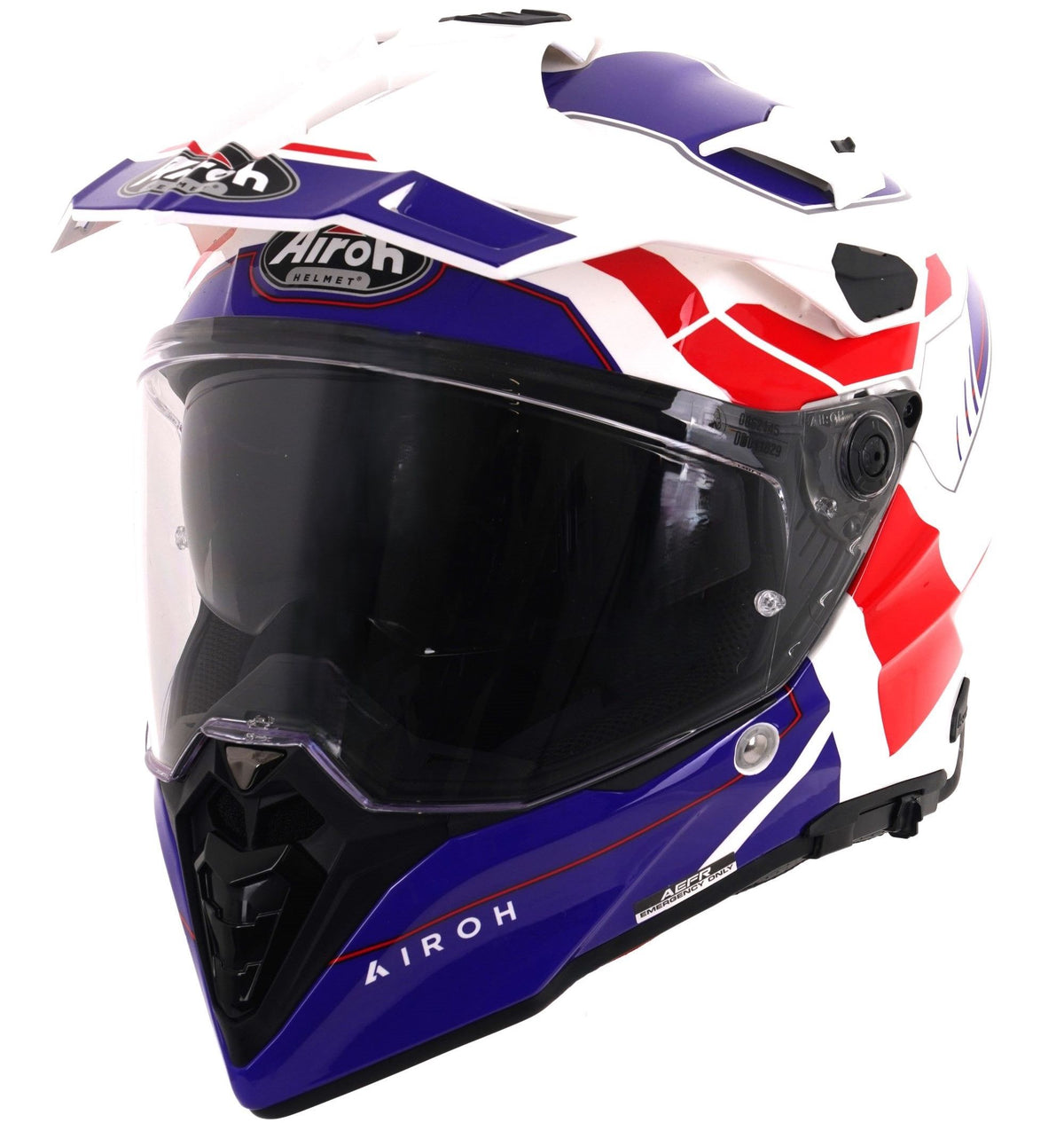 Airoh Commander 2 Adventure Motorcycle Helmet Reveal Blue/Red Gloss ECE 2206