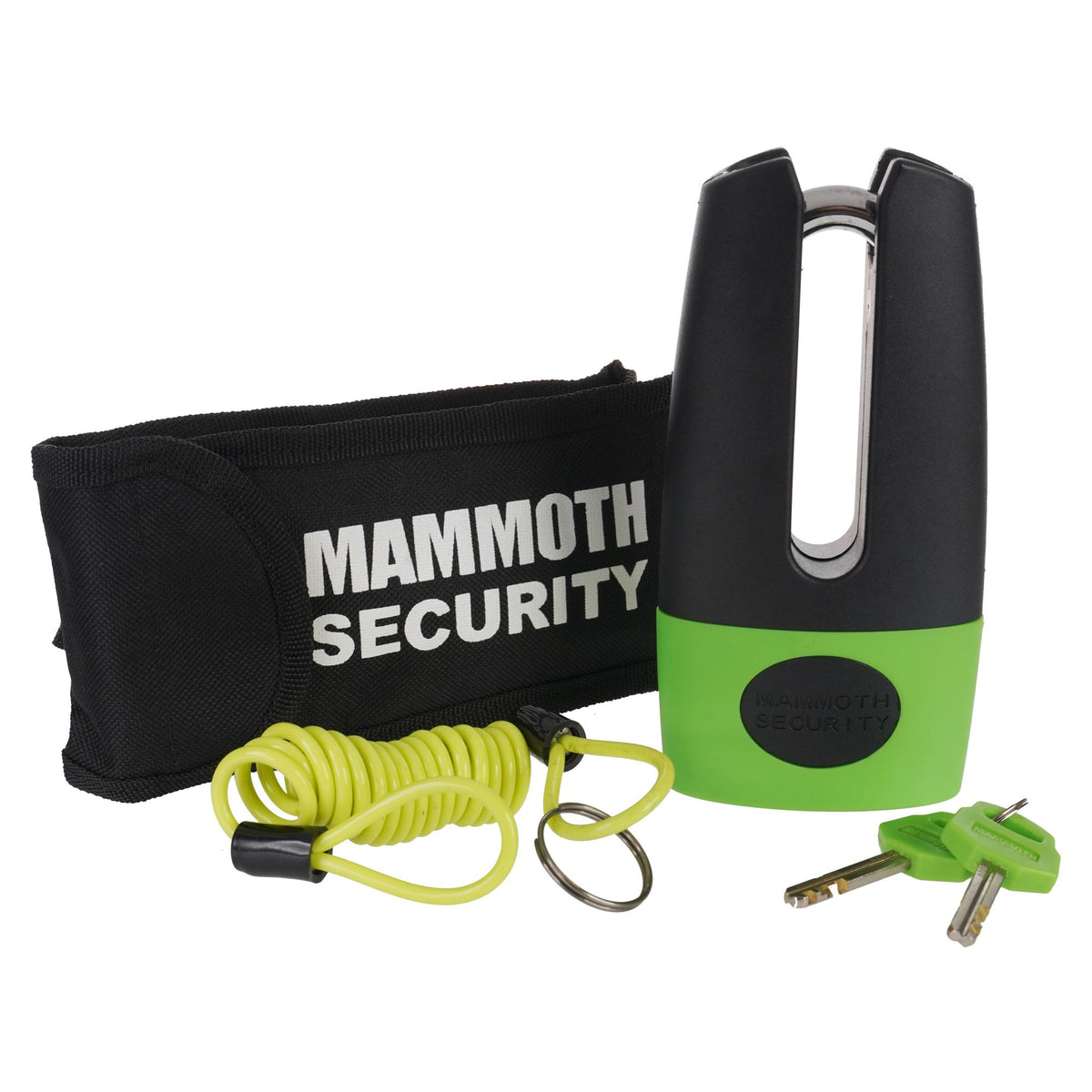 Mammoth Security Thatcham Shackle Motorcycle Scooter Disc Lock With 11mm Pin and Reminder Coil