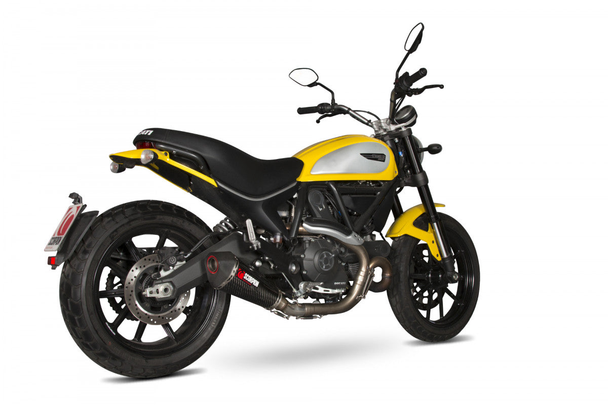 Ducati Scrambler (2015–2022) Scorpion Exhaust Serket Slip-On – Carbon Fibre
