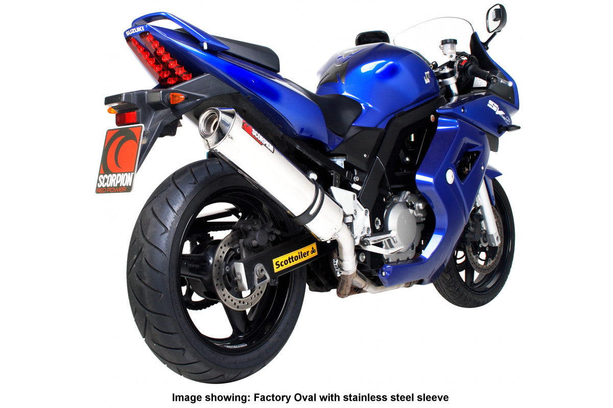 Suzuki SV 650 (2003) Scorpion Exhaust Factory Oval Slip-on - Polished Stainless