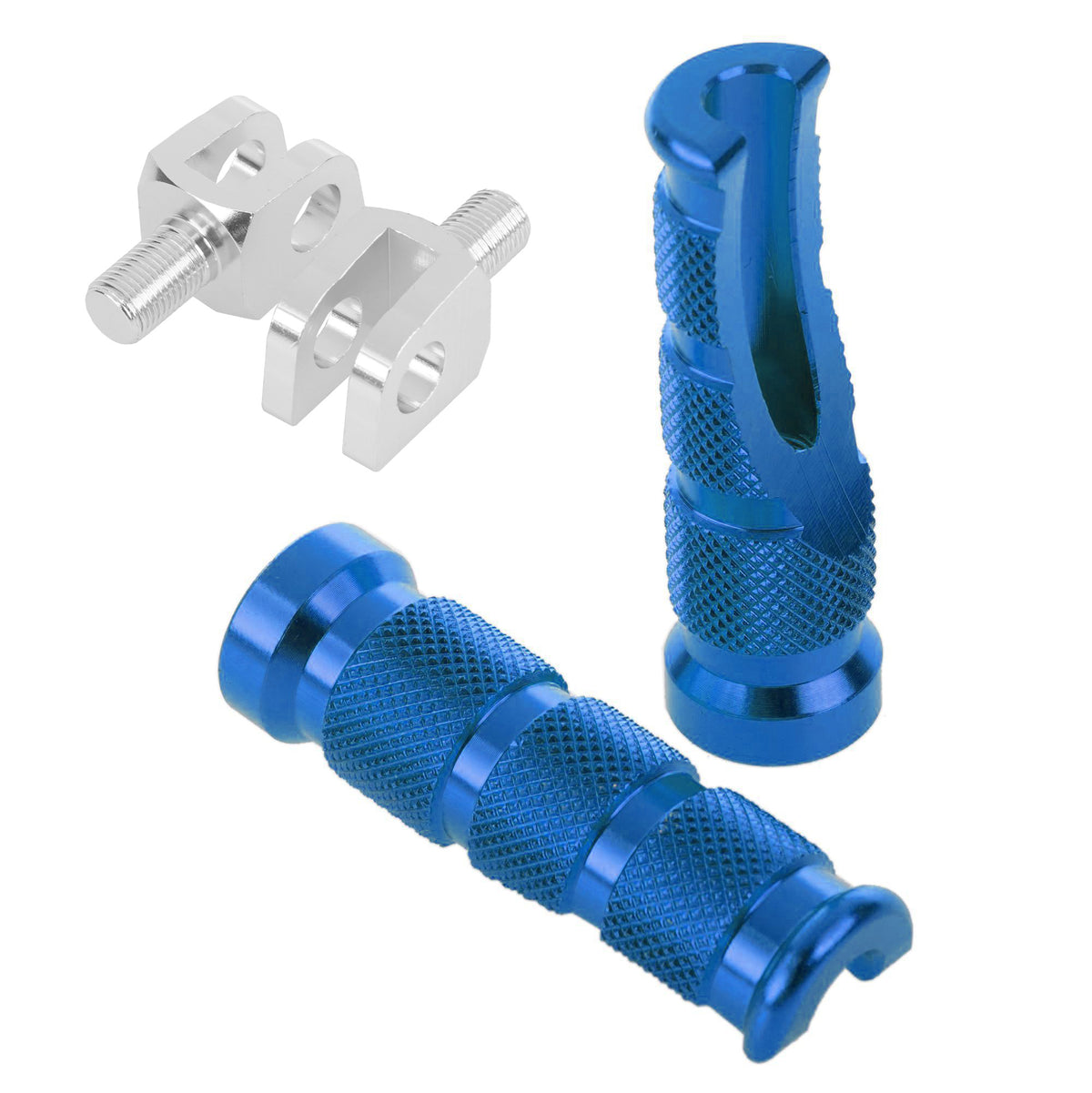 Bike It Ducati Tapered Motorcycle Footpegs With Mount Rider Blue