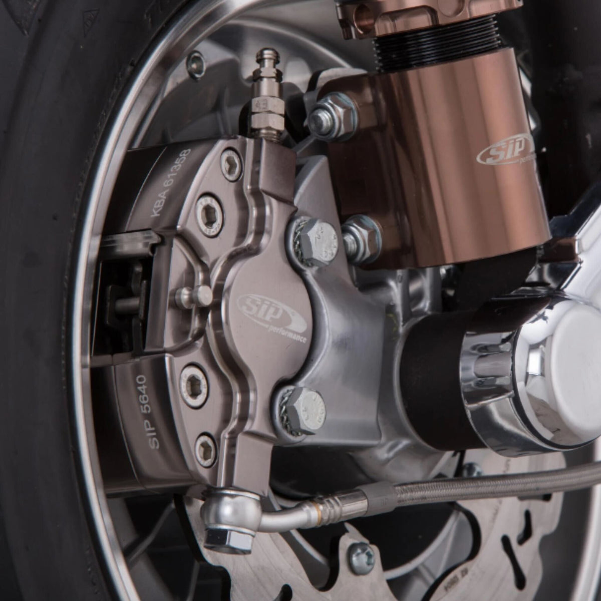 Front Shock Absorber Black & Titanium Vespa SIP Performance 2.0 PX