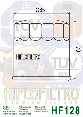 Hiflo Premium Motorcycle Oil Filter HF128 Replaces Kawasaki 49065-2071