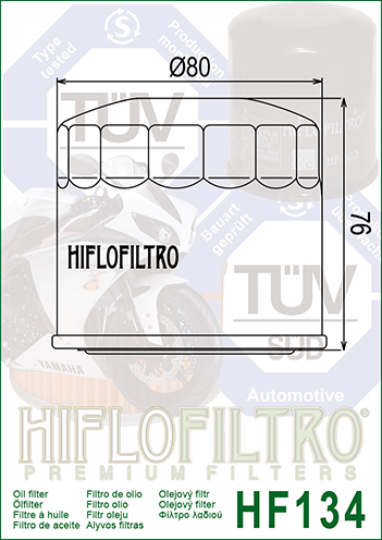 Hiflo Premium Motorcycle Oil Filter HF134 Replaces Suzuki 16510-05A00