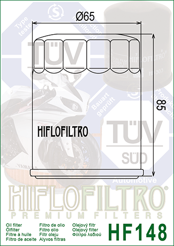 Hiflo Premium Motorcycle Oil Filter HF148 Replaces Honda 15400-PLM-A01PE