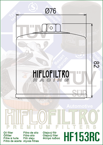Hiflo Premium Racing Oil Filter HF153RC Replaces Ducati 09 054 99 60