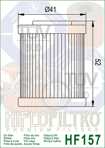 Hiflo Premium Motorcycle Oil Filter HF157 Replaces KTM 590.38.046.000