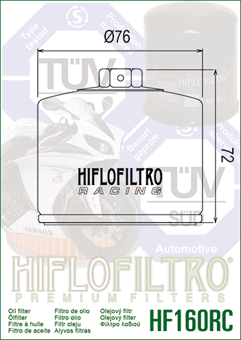 Hiflo Premium Racing Oil Filter HF160RC Replaces BMW 11 42 7 719 357
