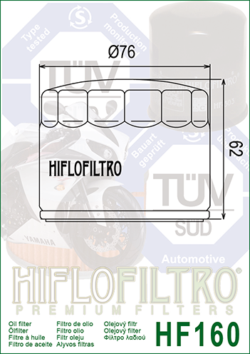 Hiflo Premium Motorcycle Oil Filter HF160 Replaces BMW 11 42 7 719 357