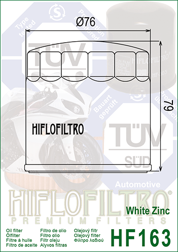 Hiflo Premium Motorcycle Oil Filter HF163 Replaces BMW 11 00 1 341 616