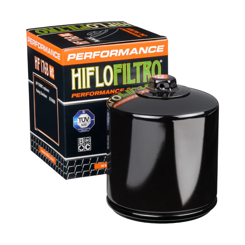 Hiflo Premium Performance Motorcycle Oil Filter HF176BRC Replaces Harley 62700280 - Black