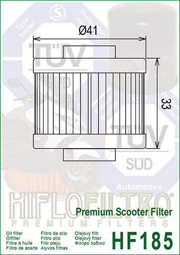 Hiflo Premium Motorcycle Oil Filter HF185 Replaces Aprilia 02 04 50