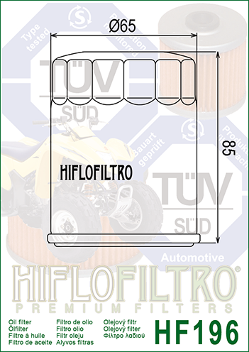 Hiflo Premium Motorcycle Oil Filter HF196 Replaces Polaris 2540006