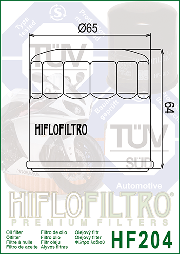 Hiflo Premium Motorcycle Oil Filter HF204C Replaces Arctic Cat 3201-044 - Chrome