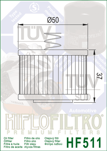 Hiflo Premuim Motorcycle Oil Filter HF511 Replaces Royal Enfield 1570120/B