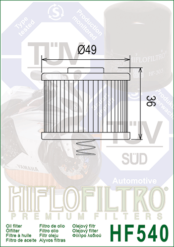 Hiflo Premuim Motorcycle Oil Filter HF540 Replaces Bajaj DD121181